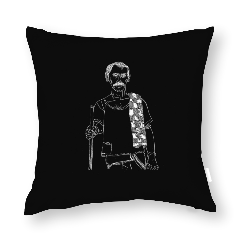 A Farmer's Resilience - Village Portraits from My Heritage Throw Pillowcase - Image 4
