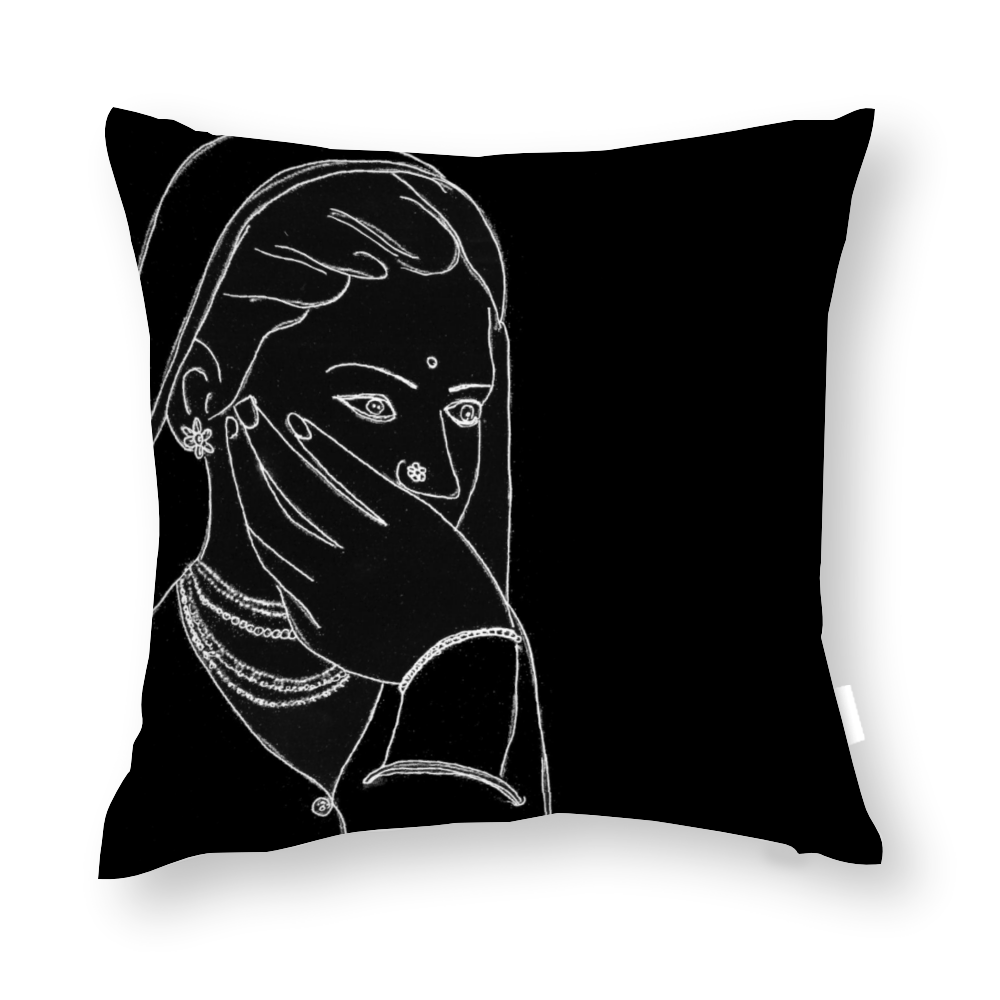 Portrait of a Woman - Faces of My Heritage Throw Pillowcase - Image 4