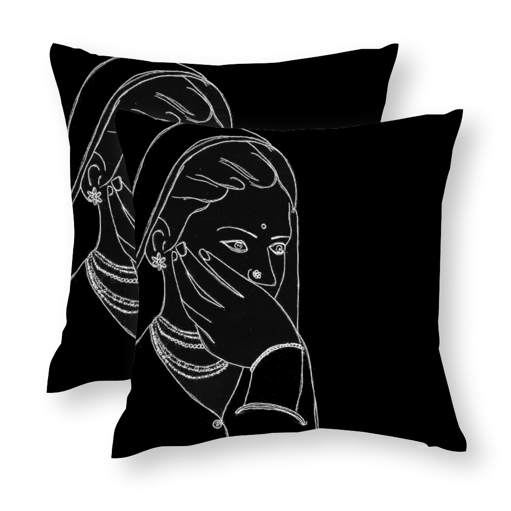 Portrait of a Woman - Faces of My Heritage Throw Pillowcase - Image 6