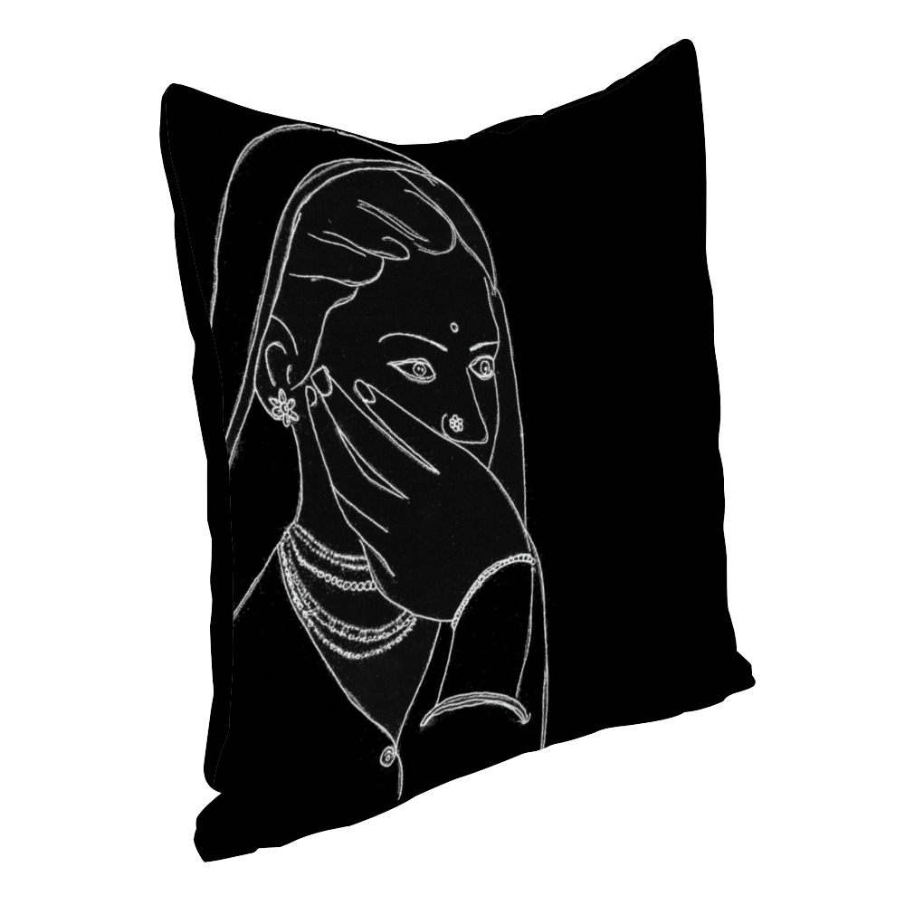 Portrait of a Woman - Faces of My Heritage Throw Pillowcase - Image 2